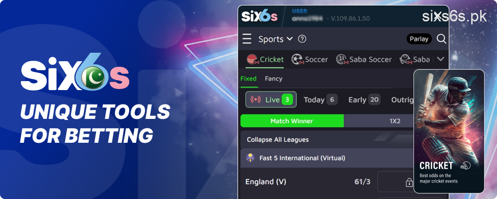 Special betting features offered by Six6s