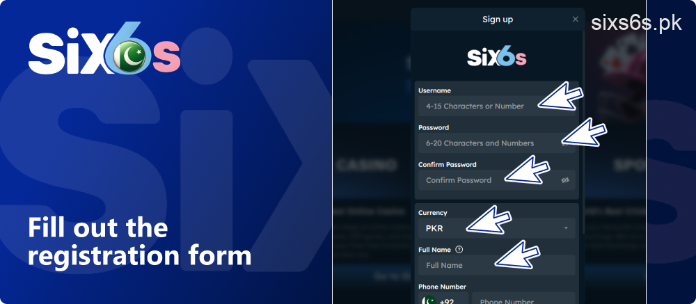 Entering personal details during Six6s registration