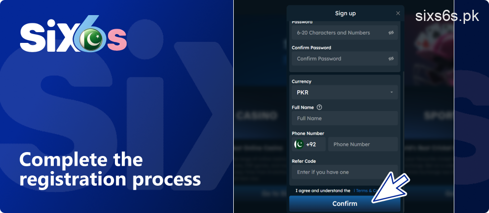 Completing the Six6s account setup